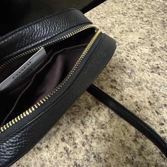 Coach Black Pebbled Leather Shoulder Bag - Picture 7 of 16